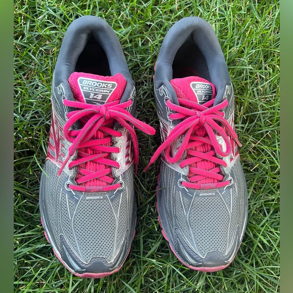 Brooks Glycerin 14 running shoes women’s Sz 9.5 Grey/Pink